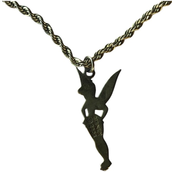 Vintage Gold tone Tinker Bell on a Thick Gold tone Rope Chain